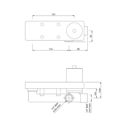 Jaquar Wall Mount Basin Mixer Valve Allied ARC-CHR-87233C - Chrome