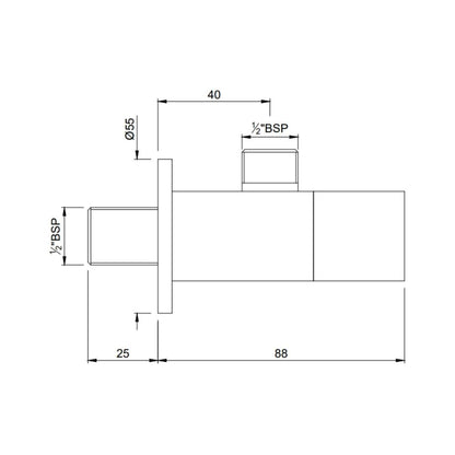 Jaquar Basin Area Angle Valve Aria ARI-CHR-39053 - Chrome