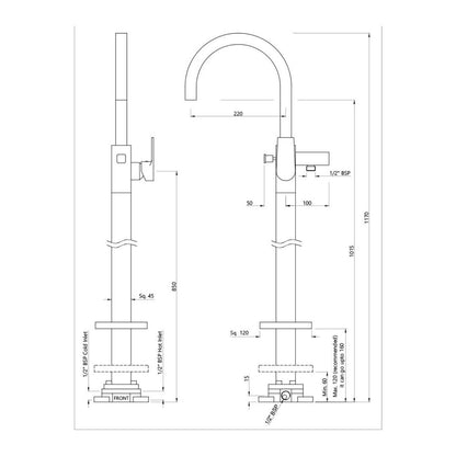 Jaquar 2 Way Bath Tub Filler Aria ARI-CHR-39121K Normal Flow - Chrome Finish