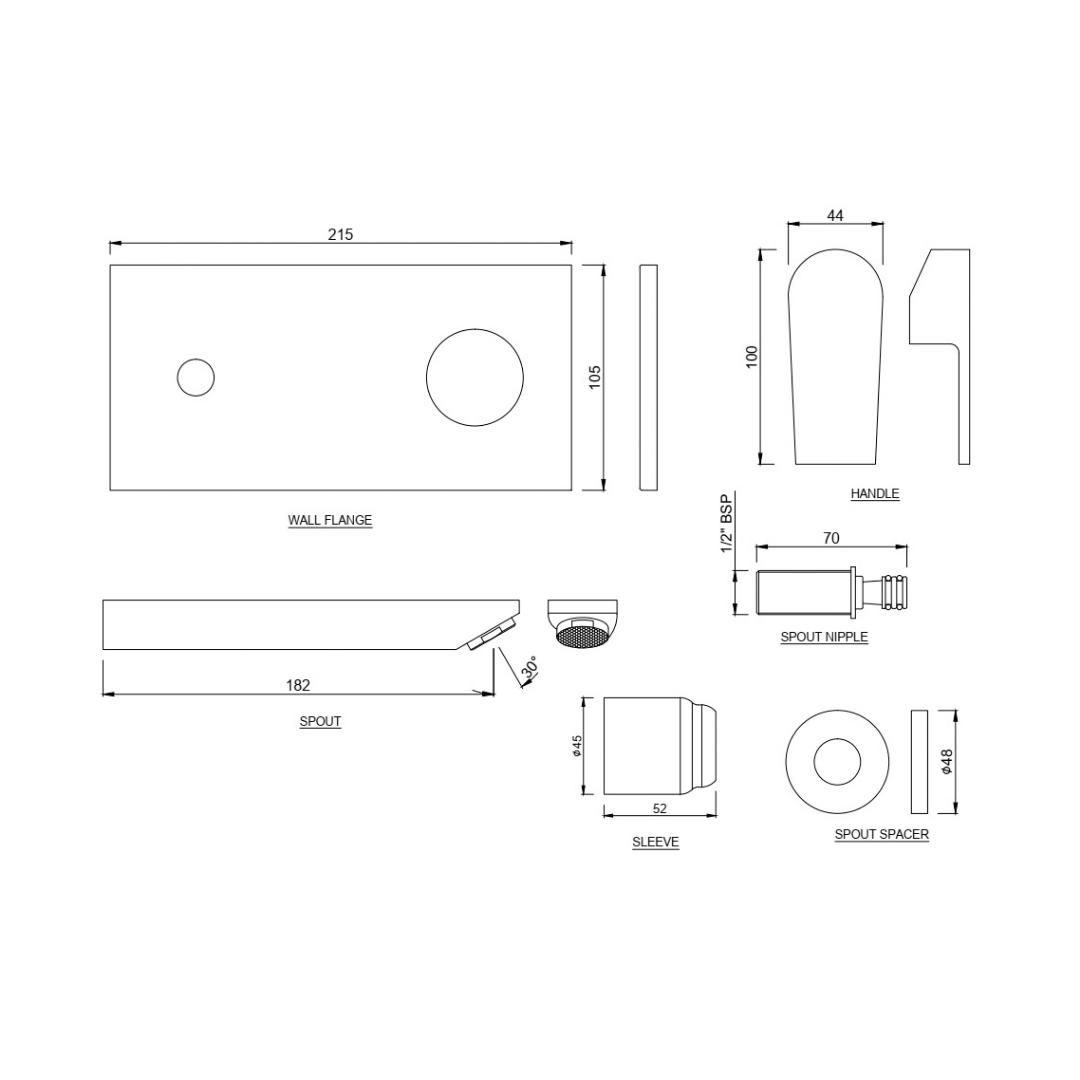 Jaquar Wall Mounted Basin Mixer Aria ARI-CHR-39233NK - Chrome