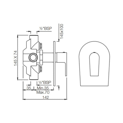 Jaquar 4 Way Diverter Aria ARI-CHR-39421 Normal Flow - Chrome Finish