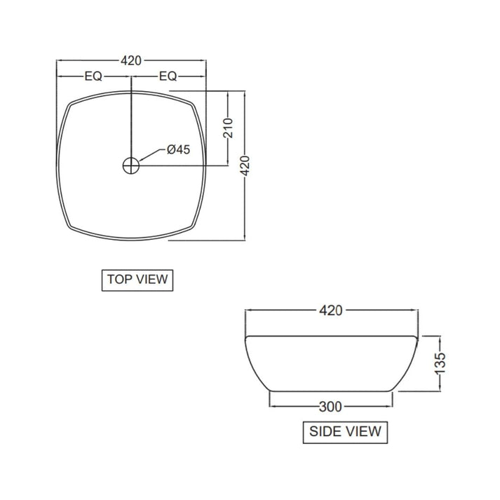 Jaquar - Table Top Square White Wash Basin - Aria - ARS WHT 39901 by ...