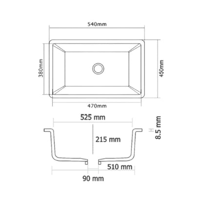 Asiatique Quartz Sink Arena ARENA ( 21 x 18 inches )  -  Mars
