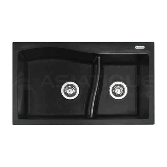 Asiatique Quartz Sink Diamond DIAMOND ( 32 x 19 inches )  -  Black