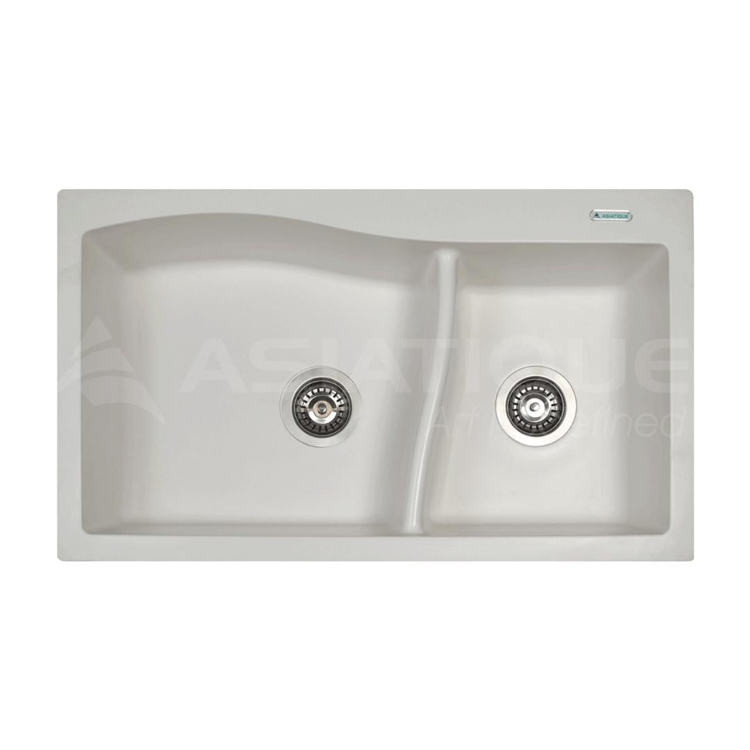 Asiatique Quartz Sink Diamond DIAMOND ( 32 x 19 inches )  -  White