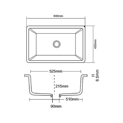 Asiatique Quartz Sink Ikon IKON ( 24 x 18 inches )  -  Mars
