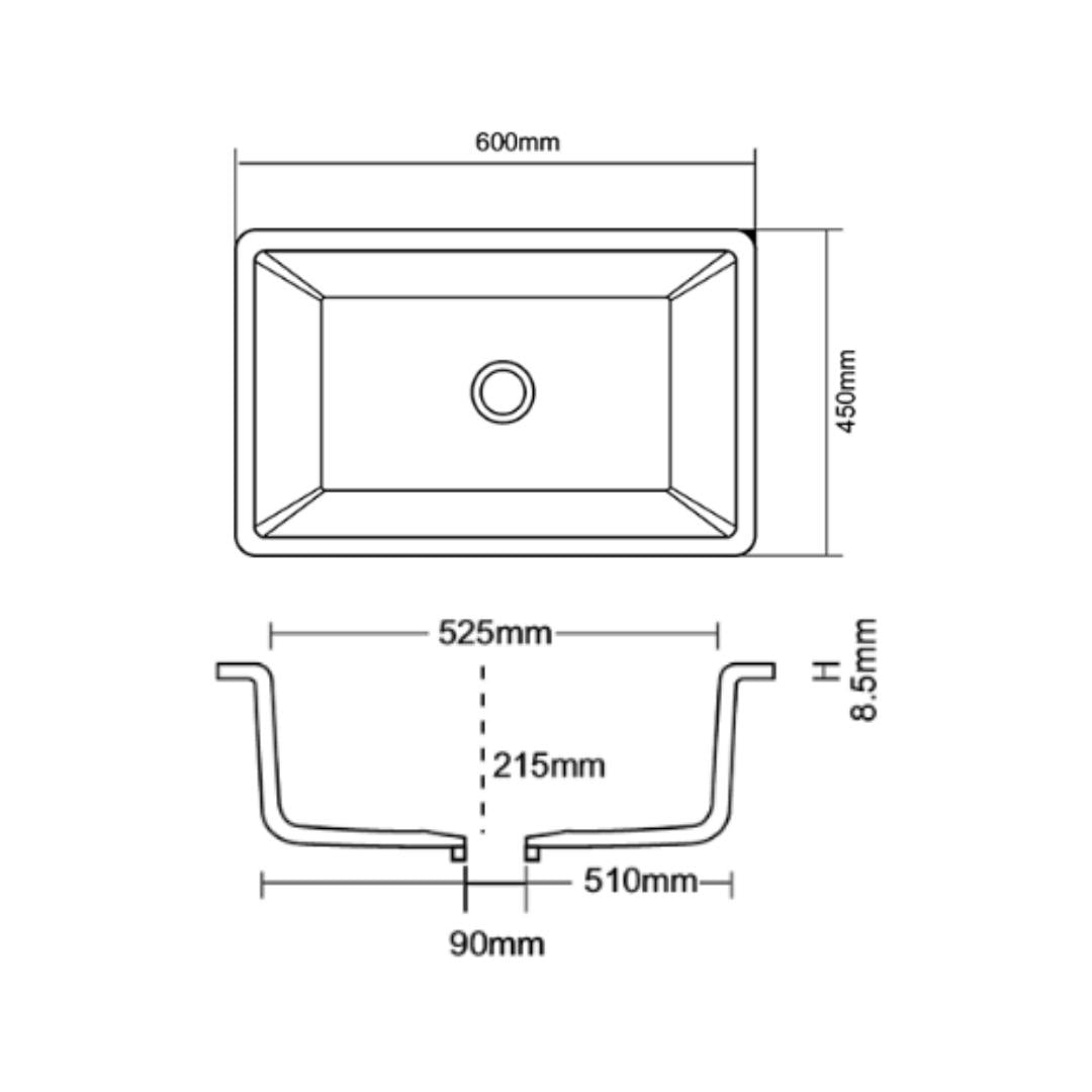 Asiatique Quartz Sink Ikon IKON ( 24 x 18 inches )  -  Rusty