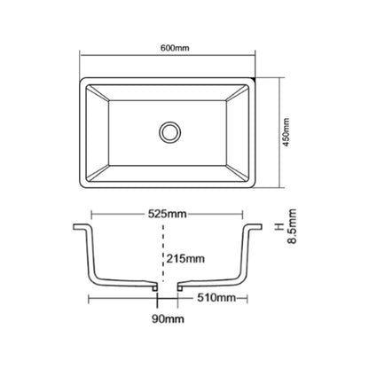 Asiatique Quartz Sink Ikon IKON ( 24 x 18 inches )  -  Rusty