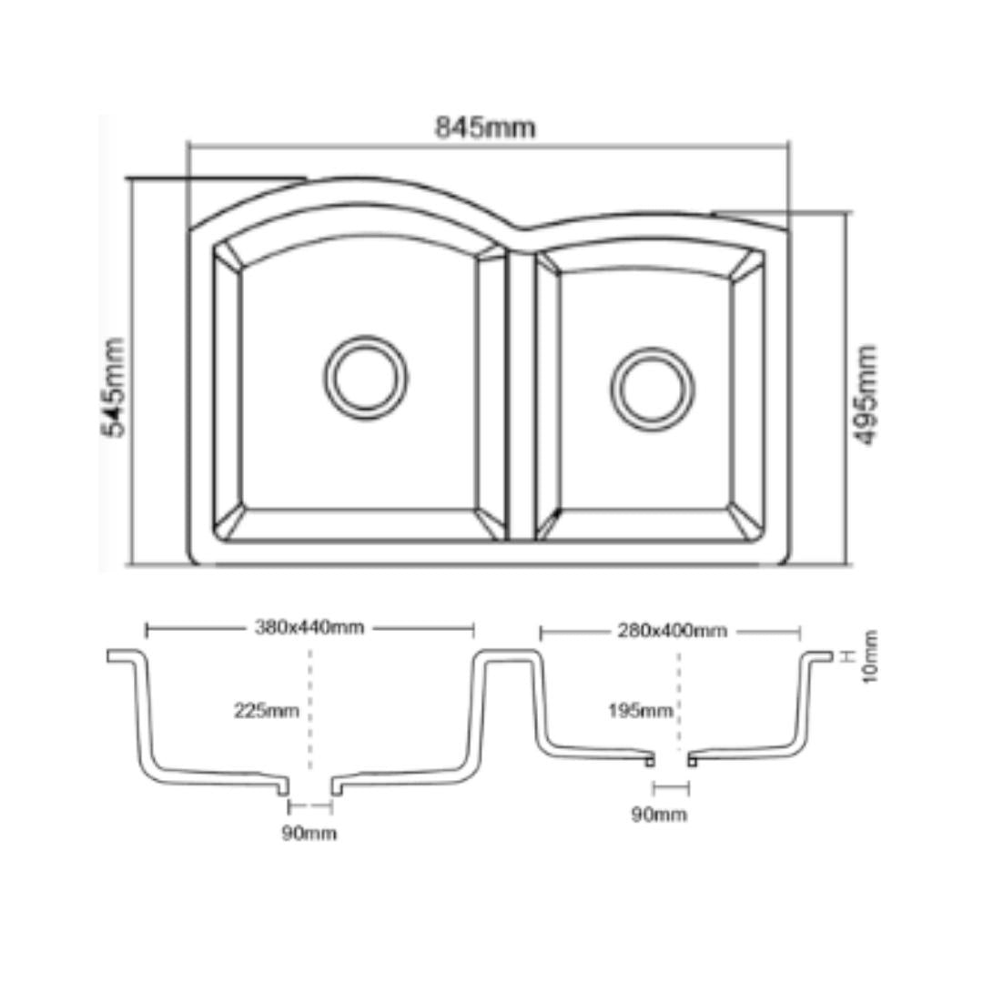 Asiatique Quartz Sink Imperial IMPERIAL ( 33 x 21.5 inches )  -  Pluto