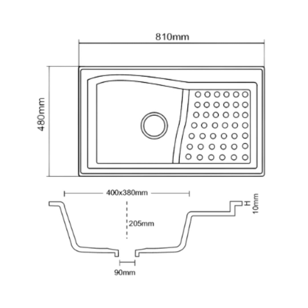 Asiatique Quartz Sink Metra METRA ( 32 x 19 inches )  -  Venus