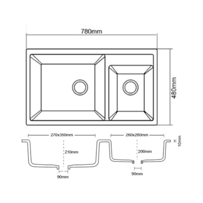 Asiatique Quartz Sink Vision VISION ( 31 x 19.5 inches )  -  Pluto