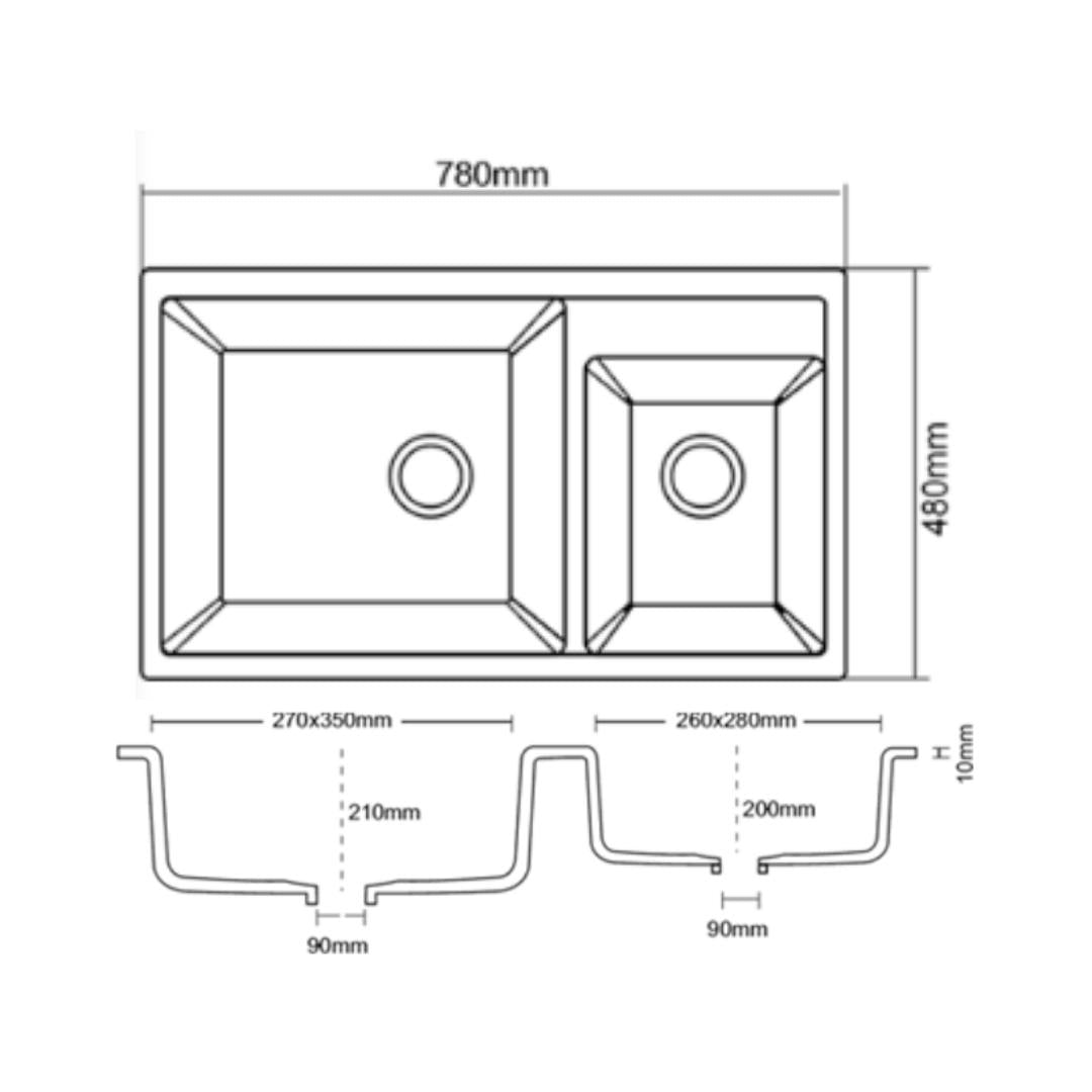 Asiatique Quartz Sink Vision VISION ( 31 x 19.5 inches )  -  Venus