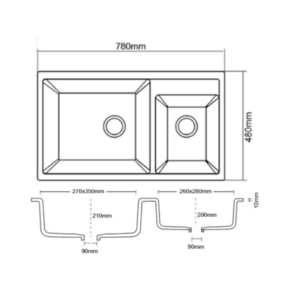 Asiatique Quartz Sink Vision VISION ( 31 x 19.5 inches )  -  Venus