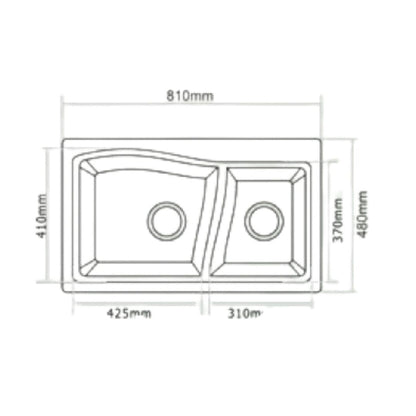 Sincore Quartz Sink ATHENA ( 32 x 19 inches )  -  White