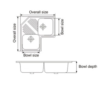 Nirali Quartz Sink Quartz Premium Range ATLANTIC LV 2 ( 33 x 19.5 inches )  -  White Granite