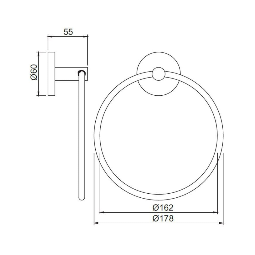 Jaquar Bathroom Accessories Towel Holder Continental Series ACN 1121BN Decure.in