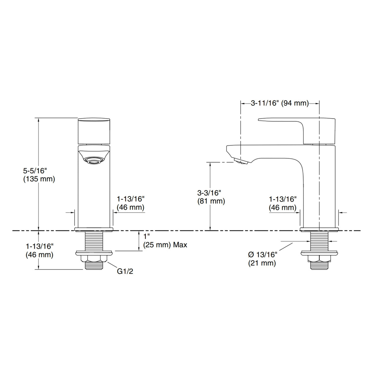 Kohler Table Mounted Regular Basin Tap Hone K-22538IN-4A-CP - Chrome