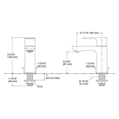Kohler Table Mounted Regular Basin Tap Hone K-22538IN-4A-CP - Chrome