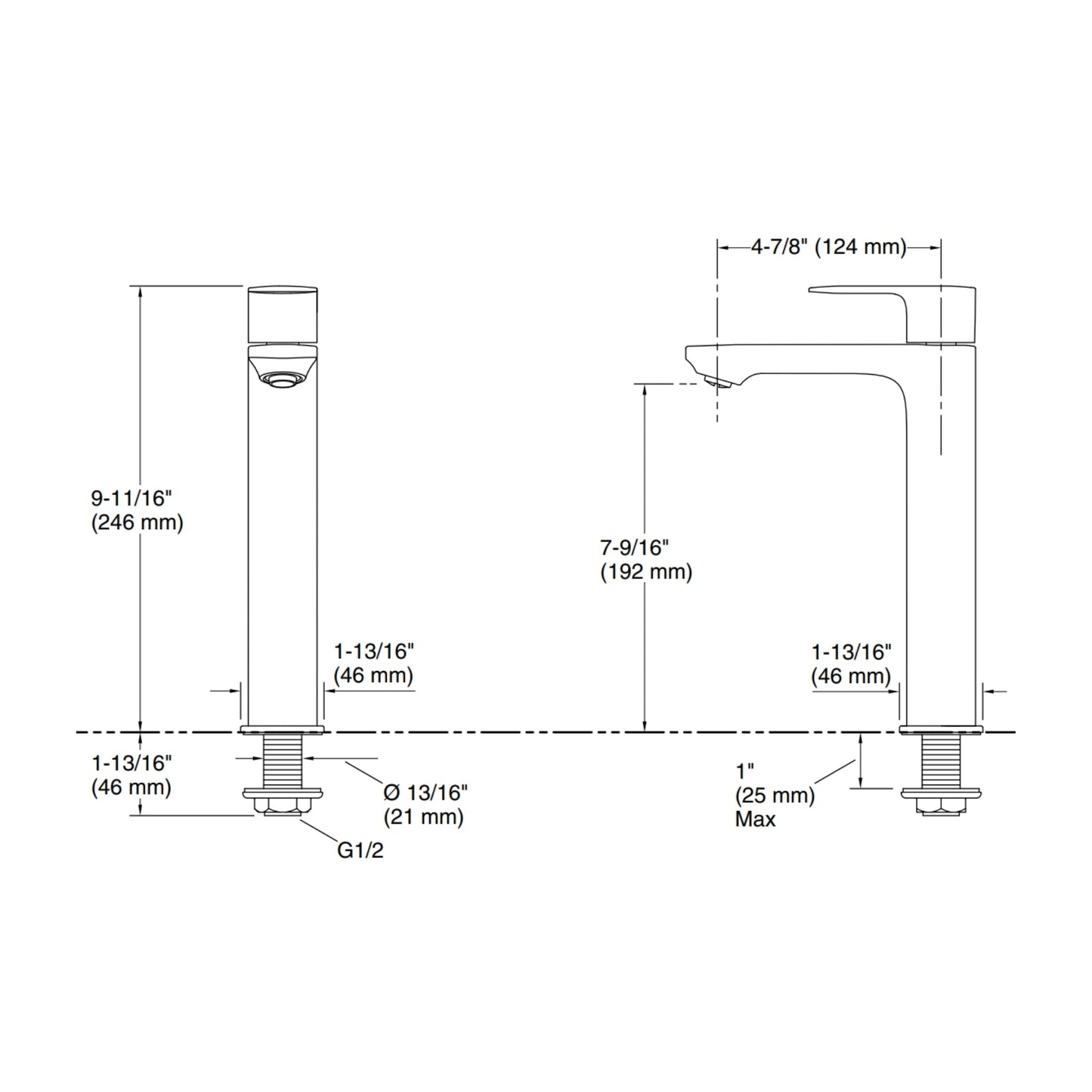 Kohler Table Mounted Tall Boy Basin Tap Hone K-22539IN-4A-CP - Chrome