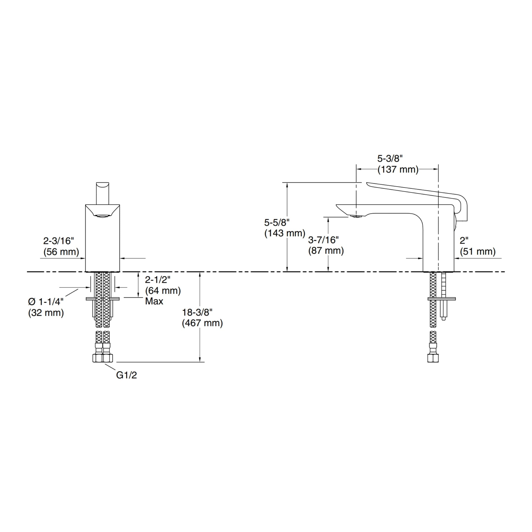 Kohler Table Mounted Regular Basin Mixer ModernLife Edge K-25757IN