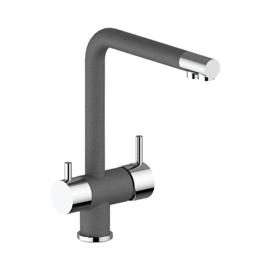 Hafele Table Mounted Regular Kitchen RO + Sink Mixer BE-PURE with Swinging Spout in Alu Metallic Finish
