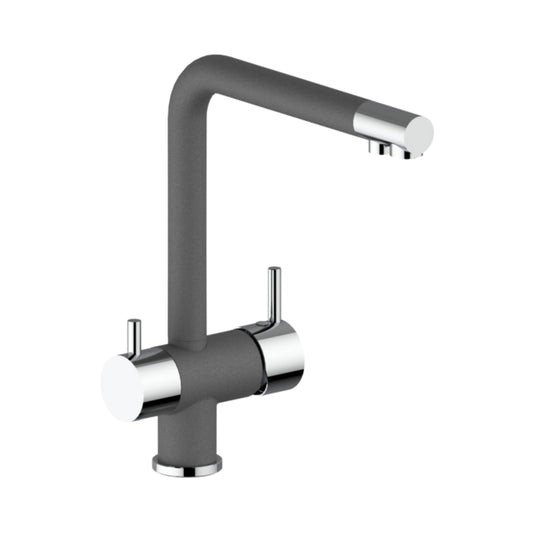 Hafele Table Mounted Regular Kitchen RO + Sink Mixer BE-PURE with Swinging Spout in Rock Grey Finish