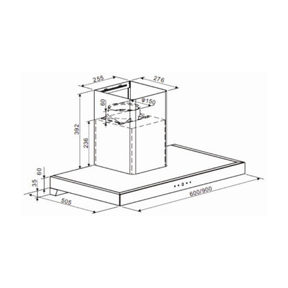 Carysil 60 cm Wall Mounted Chimney Energy Saving Chimney Berlin 60 + Carysil Cooking Range FSCR 04