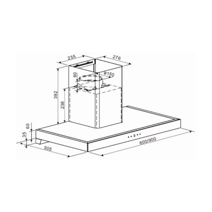 Carysil 90 cm Wall Mounted Chimney Energy Saving Chimney Berlin 90
