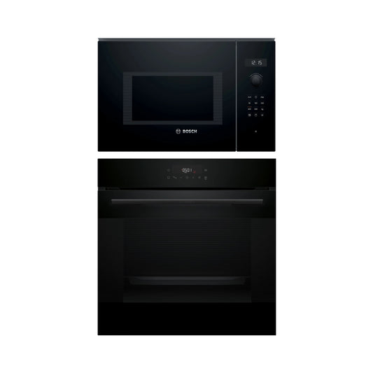 Bosch Built In Oven With Air Fryer Series 6 HJG852YB0I + Bosch Built-In Microwave Series 6 BEL554MB0I