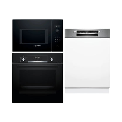 Bosch Built In Oven HBJ577EB0I + Bosch Built-In Microwave Series 6 BEL554MB0I + Bosch Built In Dishwasher Series 4 SMI4IKS00I with 14 Place Settings