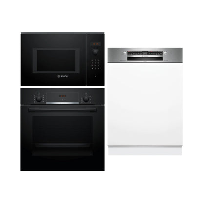 Bosch Built In Oven HBJ534EB0I + Bosch Built-In Microwave Series 6 BEL553MB0I + Bosch Built In Dishwasher Series 4 SMI4IKS00I with 14 Place Settings