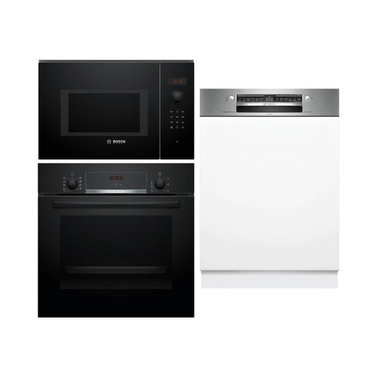 Bosch Built In Oven HBJ534EB0I + Bosch Built-In Microwave Series 6 BEL553MB0I + Bosch Built In Dishwasher Series 4 SMI4IKS00I with 14 Place Settings