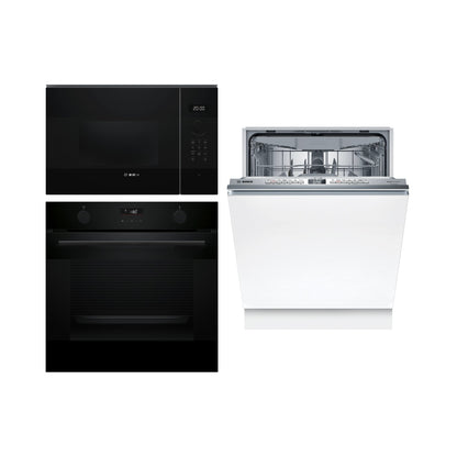 Bosch Built In Oven with Air Fryer Series 4 HUA716EA0I + Bosch Built-In Microwave Series 4 BFL554MB2I
