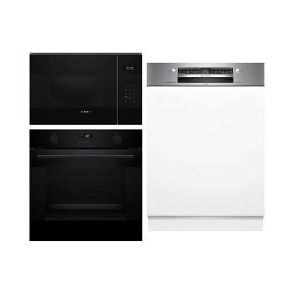 Bosch Built In Oven with Air Fryer Series 4 HUA716EA0I + Bosch Built-In Microwave Series 4 BFL554MB2I