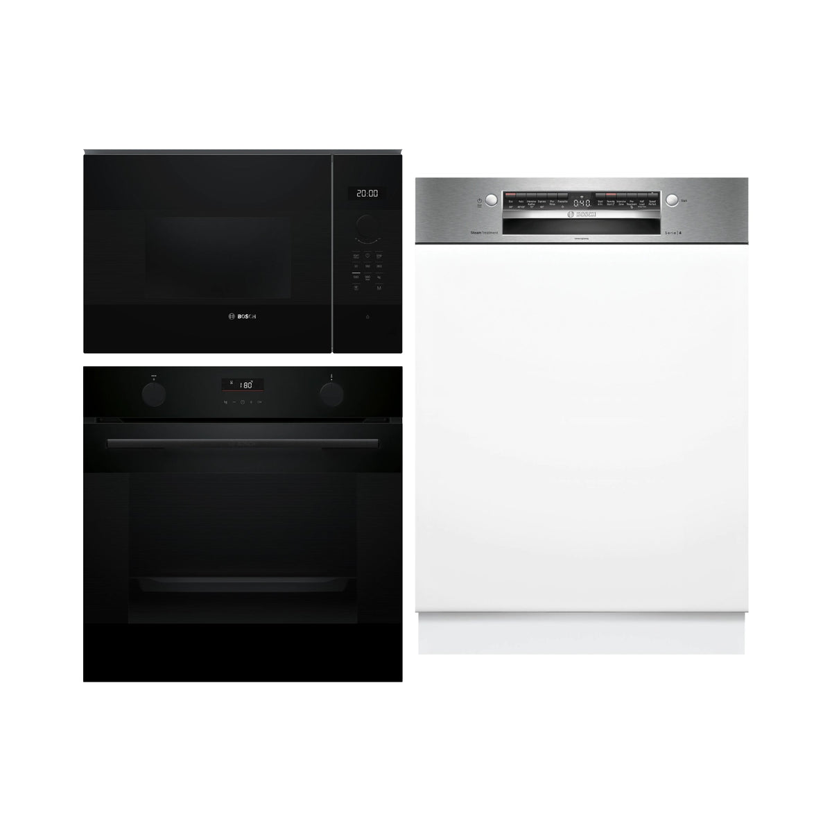 Bosch Built In Oven with Air Fryer Series 4 HUA716EA0I + Bosch Built-In Microwave Series 4 BFL554MB2I