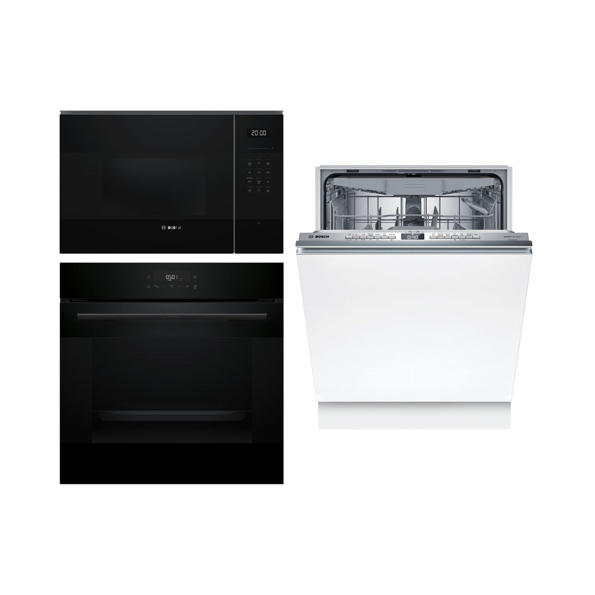 Bosch Built In Oven With Air Fryer Series 6 HJG852YB0I + Bosch Built-In Microwave Series 6 BEL554MB2I