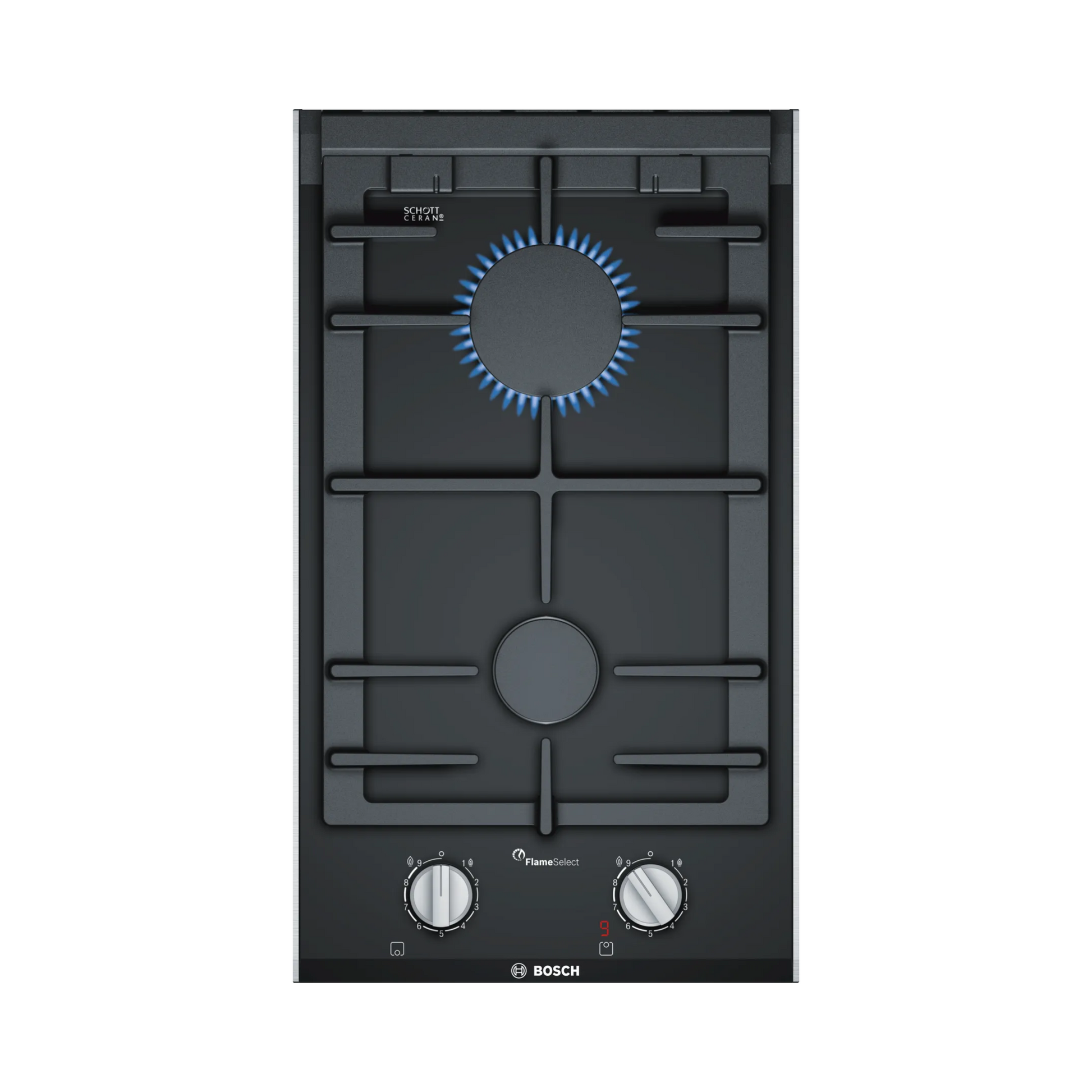 Bosch 60 cm Wall Mounted Chimney DWB68IJ60I + Bosch 30 cm 2 Burner Hob PRB3A6D70I + Bosch 4 Zones Induction Hob PIE651BB5I