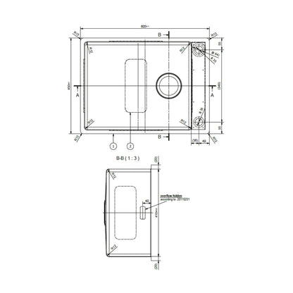 Franke Stainless Steel Sink Box Deluxe BOX DELUXE BXX 210 110 50 ( 24 x 18 inches ) - Satin