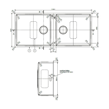 Franke Stainless Steel Sink Box Deluxe BOX DELUXE BXX 220 120 54 ( 45 x 20 inches ) - Satin