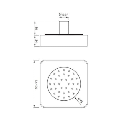 Jaquar Single Flow Body Shower BSH-BCH-1751 - Black Chrome