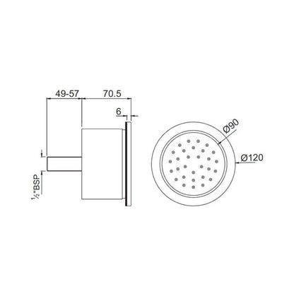 Jaquar Single Flow Body Shower BSH-GDS-1761 - Gold Dust
