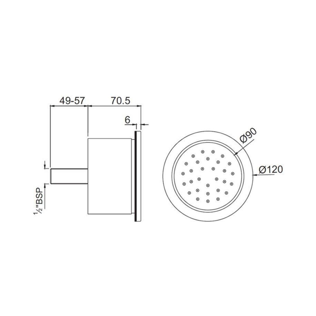 Jaquar Single Flow Body Shower BSH-GRF-1761 - Graphite