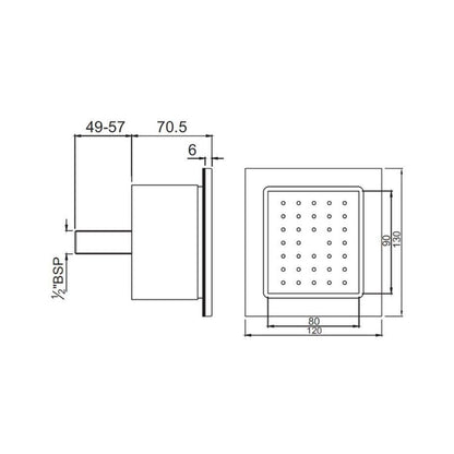 Jaquar Single Flow Body Shower BSH-WHM-1771 - White Matt