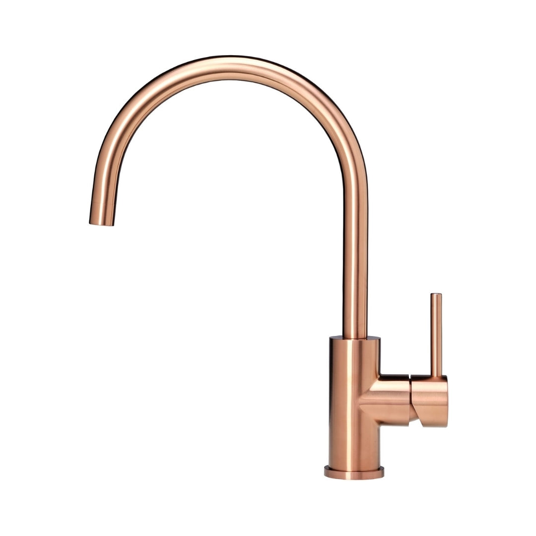 Reginox Table Mounted Regular Kitchen Sink Mixer PVD CANO with Extractable Hand Shower Spout in Copper Finish