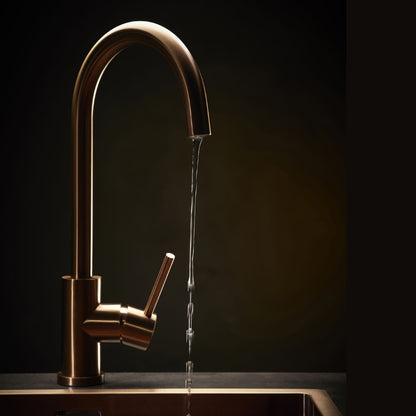 Reginox Table Mounted Regular Kitchen Sink Mixer PVD CANO with Extractable Hand Shower Spout in Copper Finish