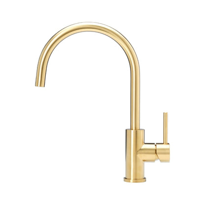 Reginox Table Mounted Regular Kitchen Sink Mixer PVD CANO with Extractable Hand Shower Spout in Gold Finish