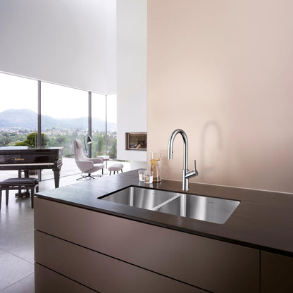 Hafele Table Mounted Pull-Down Kitchen Sink Mixer Blanco CARENA-S-VARIO with Extractable Hand Shower Spout in Chrome Finish