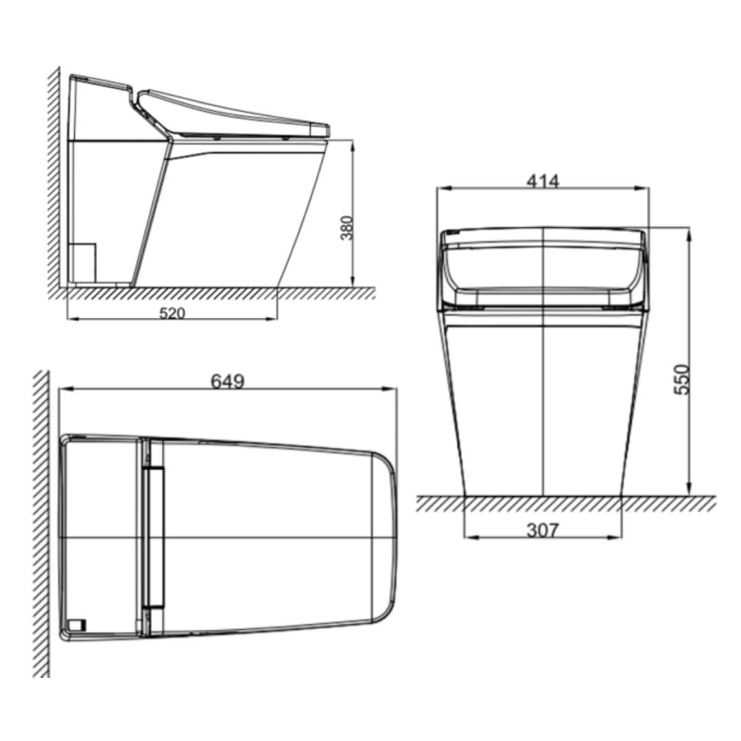 American Standard Floor Mounted White Closet WC Acacia Evolution CEAS5006-0000424C0 with S-Trap