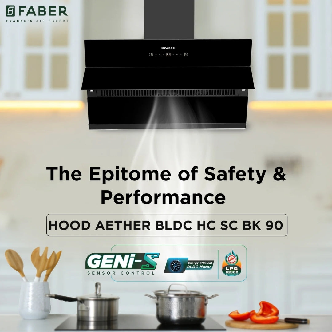Faber Built In Oven FBIO 82L 11F AF BK + Faber Built-In Microwave FBI MWO 25 SG + Faber 90 cm Wall Mounted Chimney Gen-S Series AETHER BLDC HC SC BK 90 + Faber 90 cm 4 Burner Hob Bella Series BELLA HT 904 BR AI FFD