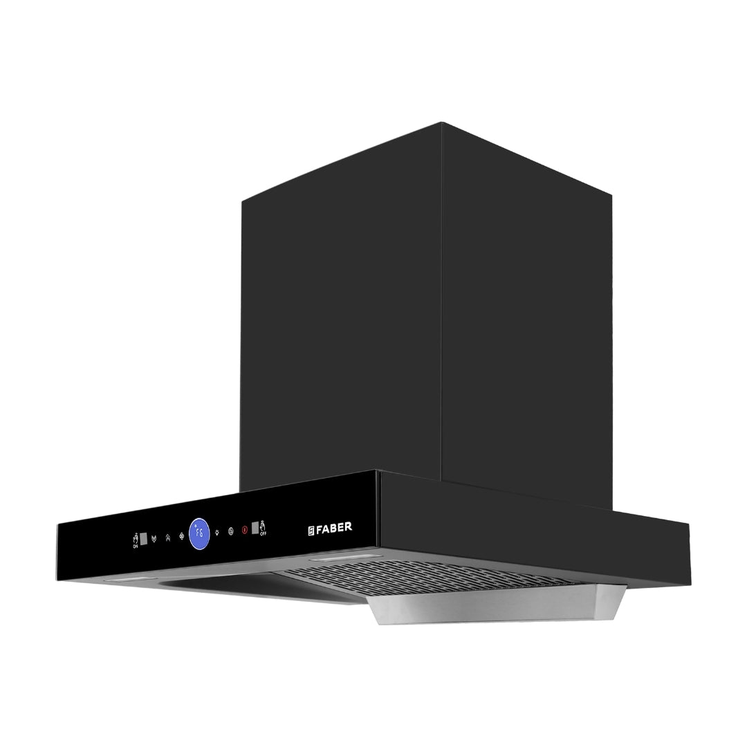 Faber 60 cm Wall Mounted Chimney Gen-I Series DAZZLE BLDC FL HC BK 60 + Faber Cooking Range FCR 52L 4B BEG